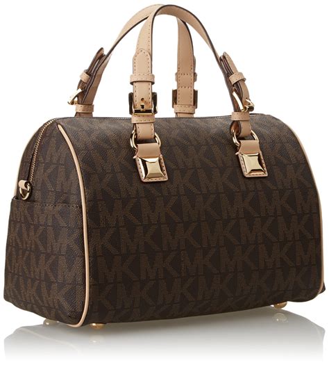 michael kors signature print satchel handbag bag 30f2ggcs2b brown|Chantal Medium Logo Satchel .